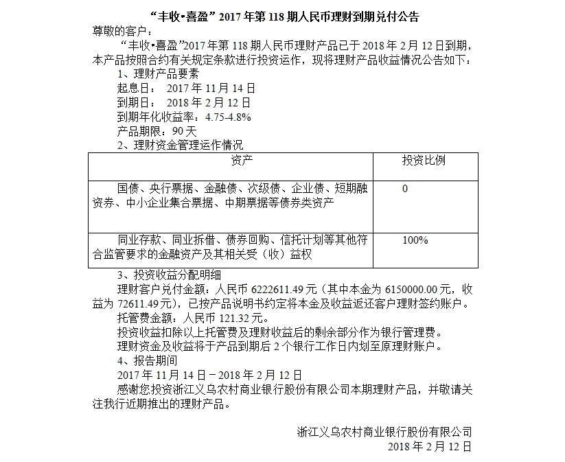 “丰收•喜盈”2017年第118期人民币理财到期兑付公告.jpg