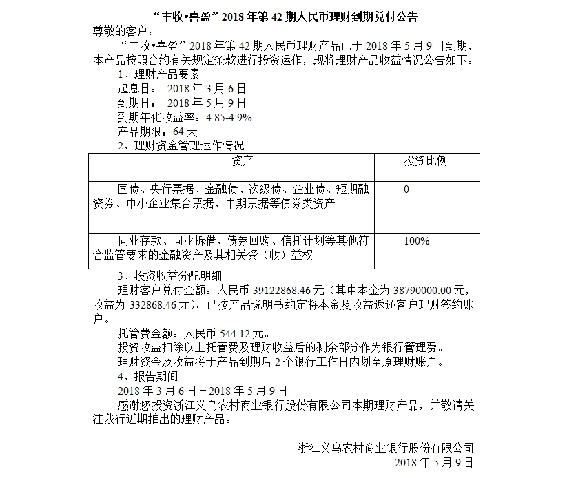 “丰收•喜盈”2018年第42期人民币理财到期兑付公告.jpg
