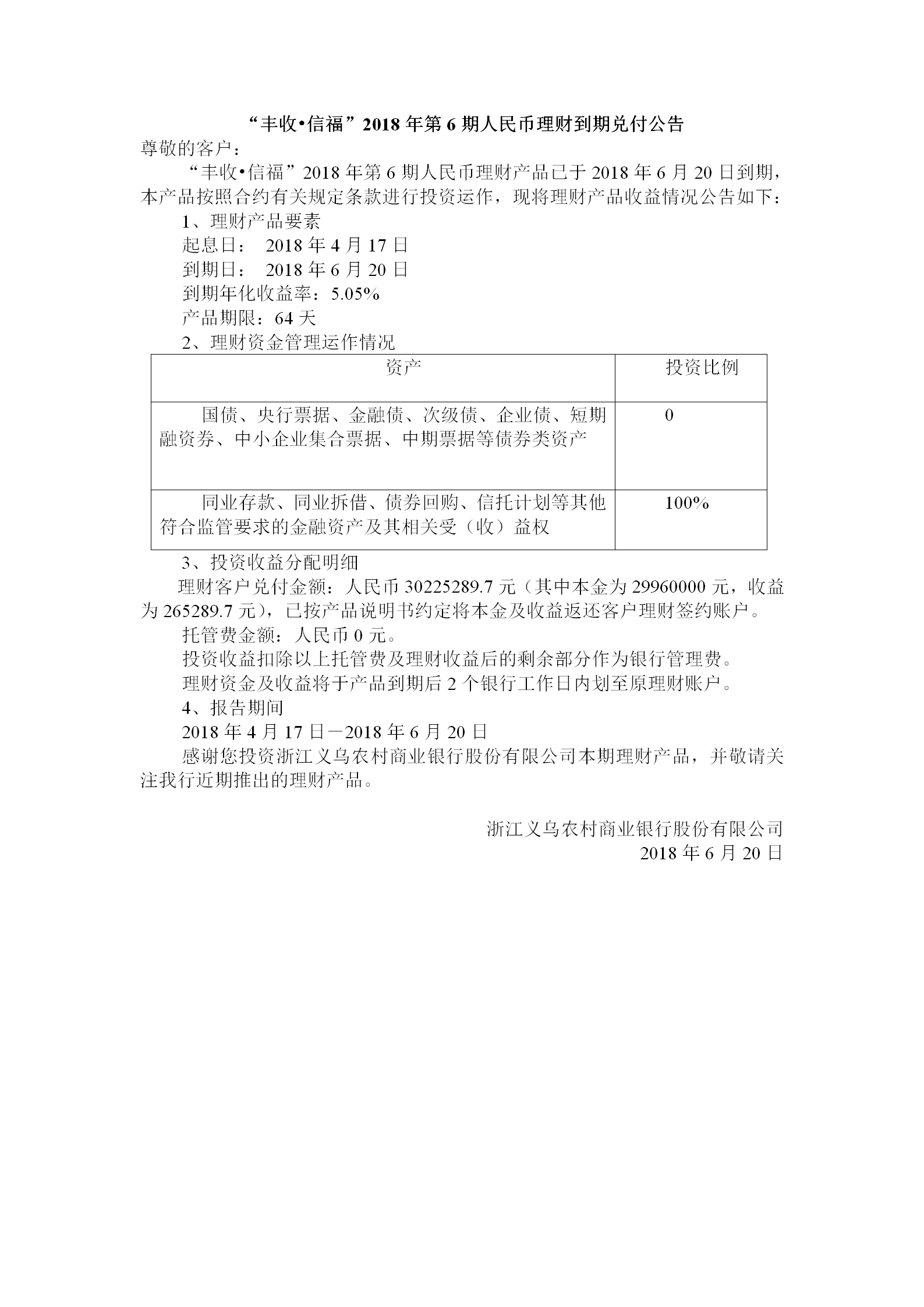 “丰收•信福”2018年第6期人民币理财到期兑付公告_01.png