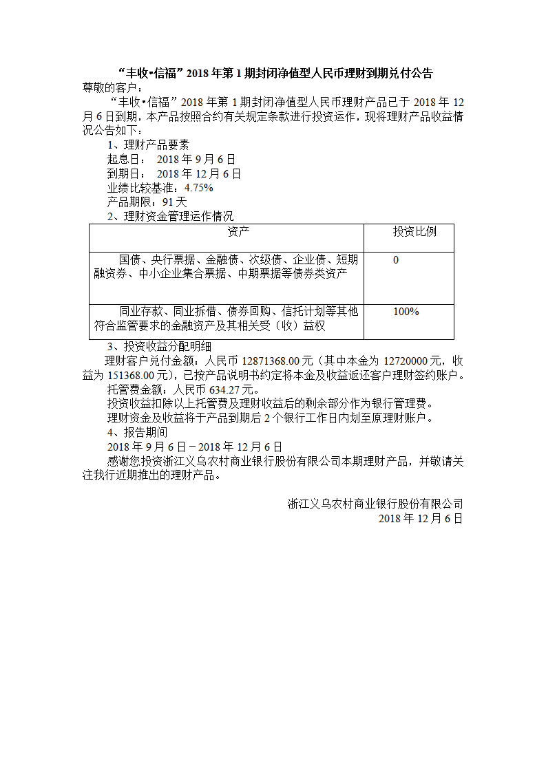 “丰收•信福封闭净值型”2018年第1期人民币理财到期兑付公告_01.png