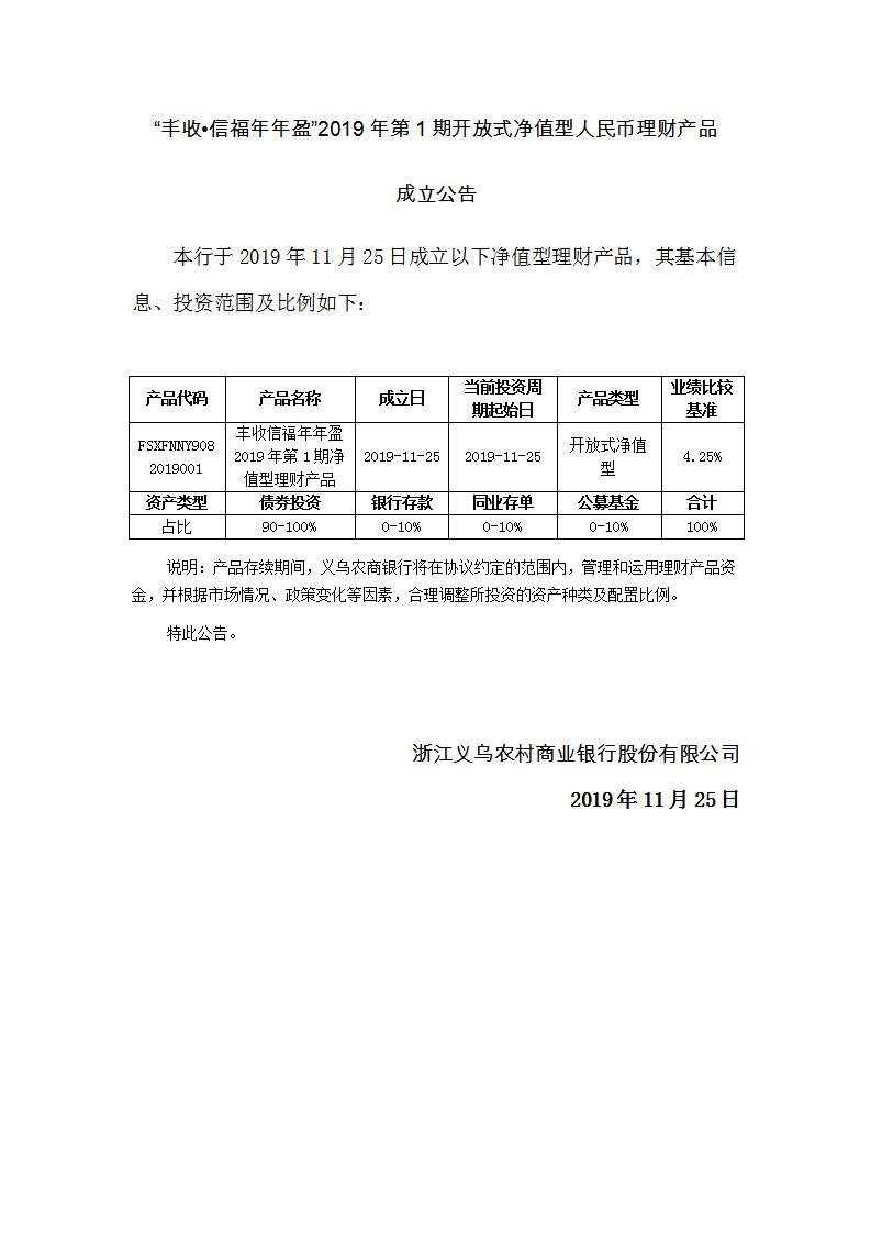 “丰收信福年年盈”2019年第1期开放式净值型理财产品成立公告_01.jpg