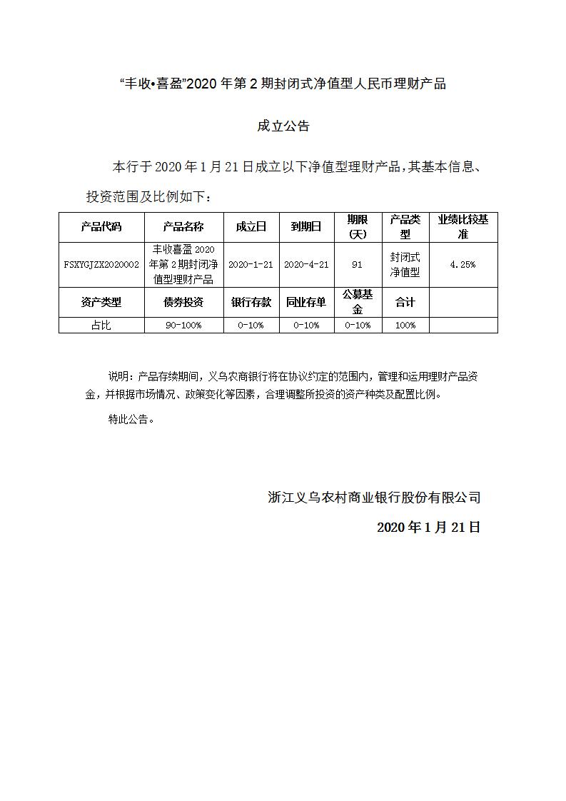 “丰收喜盈”2020年第2期封闭式净值型理财产品成立公告_01.jpg